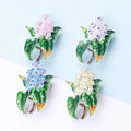 Vintage Enamel Brooch Pin Plant Flower Brooches for Women Party Wedding Fashion Jewelry Elegant Ladies Lilac Brooch Clothes Pins