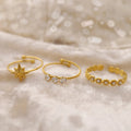 European American Retro High-End Eight Point Star Zircon Opening Ring No Falling Niche Stainless Steel Finger Ring for Women