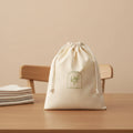 Eco-friendly Linen Cotton Blend Drawstring Pouch with Custom Logo Printed Security Jewelry Bag for Bracelets Earrings Rings