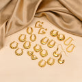 Fashion Chunky Beaded Hoop Earrings Elegant Hoop Earrings 18k Gold Plated Stainless Steel Jewelry Earrings