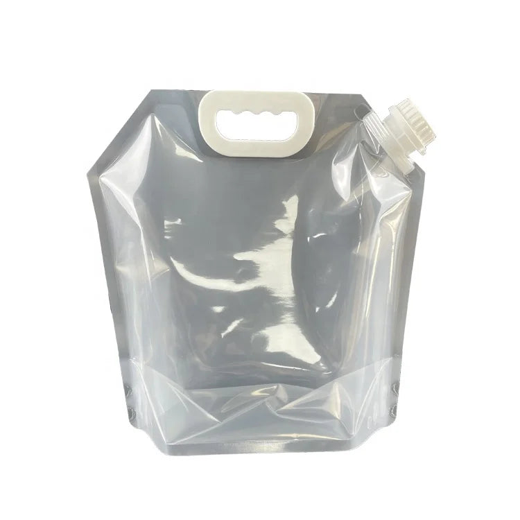 RTS Transparent 5L Spout Pouch Collapsible Water Bag Coffee Juice Packaging in Stock