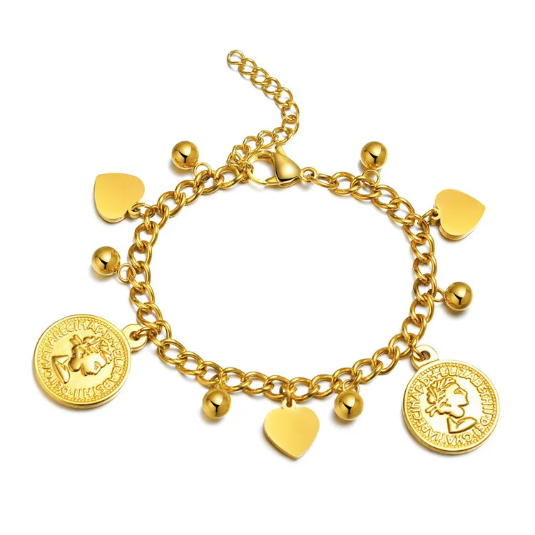 Religious Jewelry Stainless Steel Gold Plated Hamsa Hand Charms Chain Bracelet Women Accessories Cross Bracelets