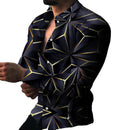 Men's Athletic Dress Shirts Casual Regular Fit Printed Long Sleeve Muscle Button Down Shirts Fashion Dress Shirt