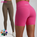 Janya Women's 2-Piece Gym Fitness Set High Waist Yoga Shorts Breathable Peach Hip Leggings Adults' Custom Logo Waist Solid