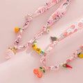 Women's Pastoral Style Stainless Steel Pendant Necklace Fresh Strawberry Cherry Design European American Niche Fashion