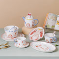 Japanese Cartoon Ceramic Tableware Embossed Cute Rabbit Coffee Cup Girl Heart Hand-painted Dessert Plate