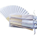 FAREA 21cm Wedding Bamboo Fans Satin-Like Fabric with Plain Design Multiple Colors Stocked Festival Style Business Gift for Weddings