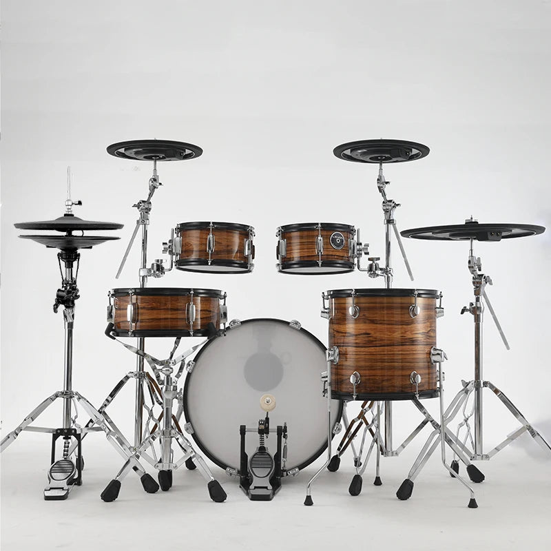 Lemon Drum T950 Dark Wood Grain/sparkle Black Without Module for Electronic Drum Set