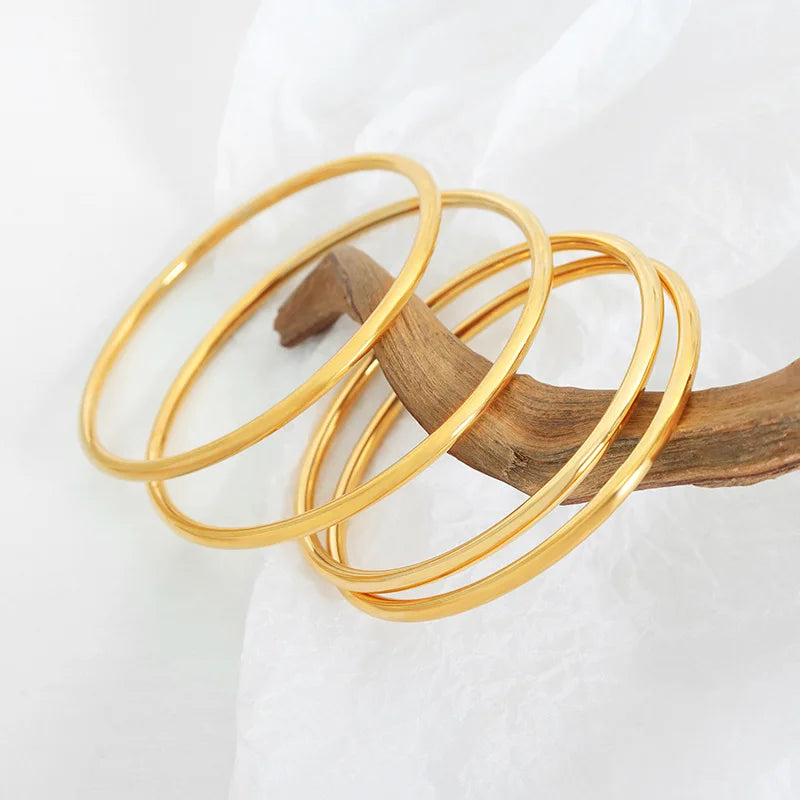 Beimai OEM Armband Non-fading Titanium Steel Retro Plain Ring Simple Bangle