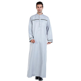 Handmade Modest Style Men's Islamic Robe with Long Sleeves Custom Logo Thobe for Muslims & Arabs for Spring in Middle East Oman
