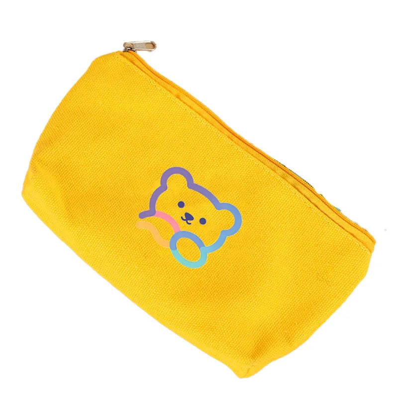 Mini Cosmetics Shopping Bags Travel Ladies Makeup Zipper Pencil Canvas case Bags Open Flat