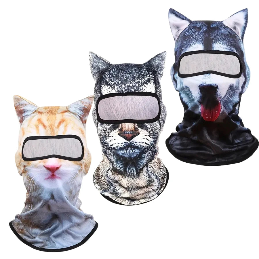 Low Moq  3D Cat Animal Face Shiest Ski Balaclava Style Hood  Face Cover Mask with Ears for Music Festivals Outdoor Activities