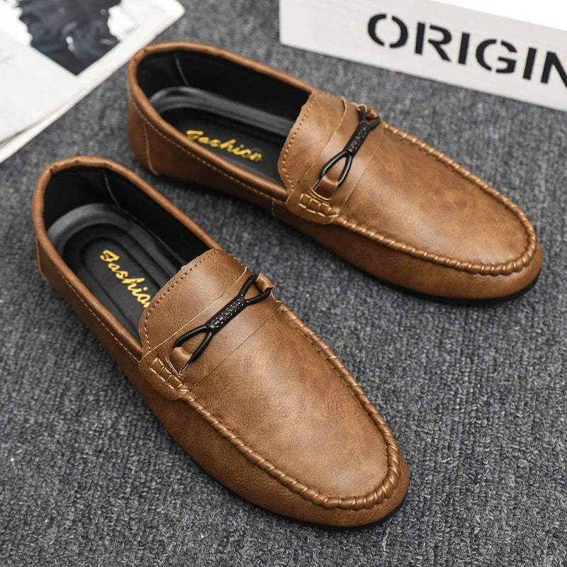 Wholesale New Lazy Shoes Men Leisure Business Driving Men's PU Leather Shoes