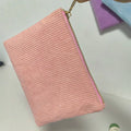 New Arrival Cute Small Travel Pouch Corduroy Makeup Case Bag Custom Logo Blended Plush Sublimation Pencil Makeup Bag