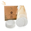 Eco Friendly 3.15" Soft Reusable Bamboo Terry Cosmetic Cleansing Pads Cotton Laundry Bag Set Face Cloth Makeup