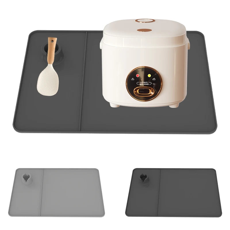 High Quality Rice Cooker Silicone Heat Insulation Protective Pad Bottom Mat 45x30cm 10mm Thick >600mm Diameter Spoon Holder