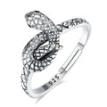 Merryshine 925 Sterling Silver Punk Gothic Jewelry Anillo Plata 925 Beautiful Uroborus Snake Stacking Ring for Man