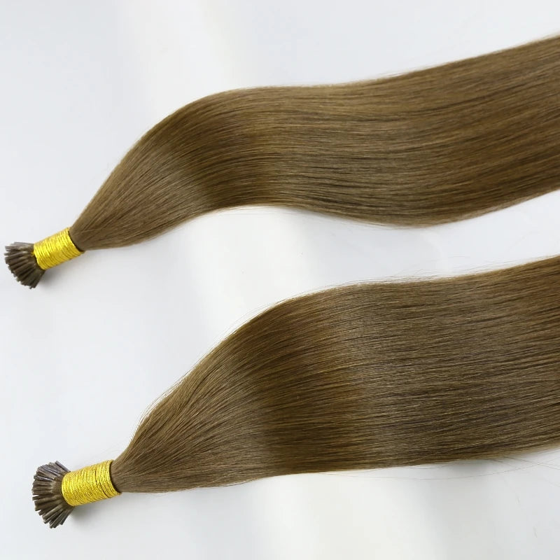 2025 New European Virgin I Tip Human Hair Extensions Keratin Cuticle Aligned No Shedding for Women