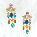 Fashion Jewelry New Trend Gold Plated Drop Long Tassel Colored Diamond Classic Luxury Design Fashion Earring Jewelry Women Gift