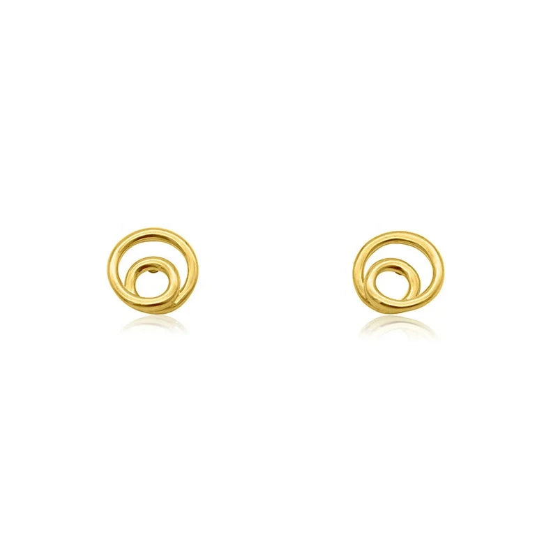 Milskye Women Fashion Popular Simple Jewelry 18k Gold Plated Helix Stud Earrings
