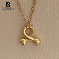 ICEBELA Wholesale Unique Design Chic Korean Niche 18k Gold Plated 925 Sterling Silver Twisted Pendant Necklaces for Women