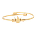 Wholesale No Fade Hip Hop Stainless Steel 18k Gold Plated Cute Adjustable Cable Twisted King Crown Bangles Bracelet