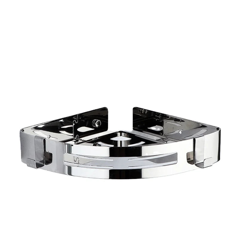 Modern Stainless Steel Wall Mounted Shower Hanger Rack Corner Bathroom Shelf Stainless Steel for Hotels Kitchens