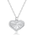 Double Heart Shaped Zirconia Pendant Necklace 925 Silver with Sparkling Stones Love's Allure Jewelry