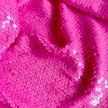 Wholesale Fushia Pink Sequin Fabric 5mm Fancy Reversible Sequin Dress Fabric