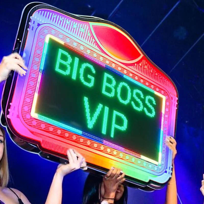 Wholesale Modern Neon Signled Scrolling Message Board Foldable Bottle Service Sign Stand Display Board for Night Clubs