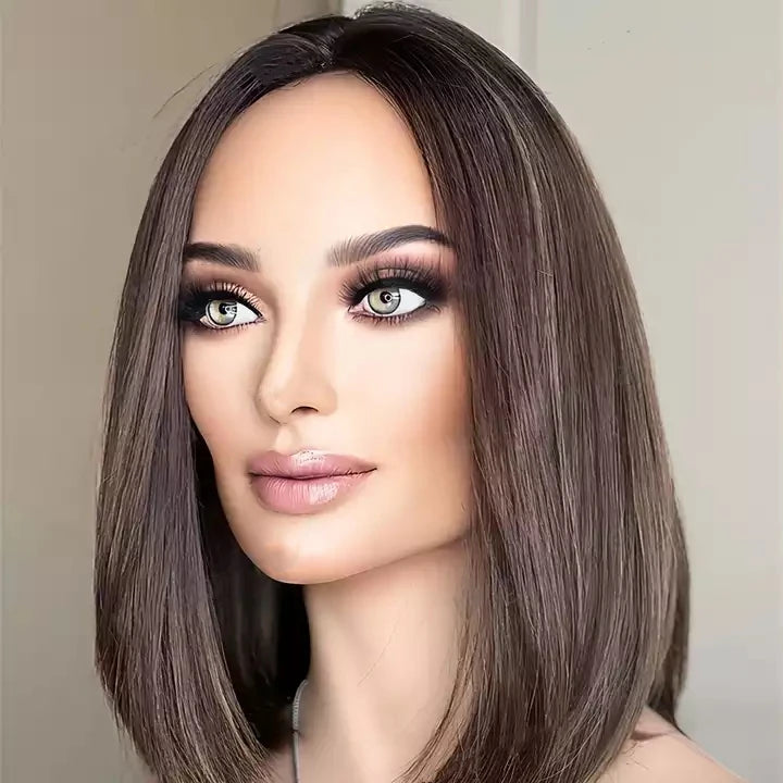 Bob Style Top Quality Russian Human Hair Natural Color 13x6 Lace Front Wig Pre Pucked Hairline for Women