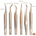 Professional Custom Stainless Steel Tweezers for Eyelash Extension / Straight and Curved Pointed Tweezers