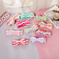 Stripe Designs Carol Fleece Sweet Style Multifunction Face Washing Soft Makeup Shower Headbands Turban with Bowknot for Women