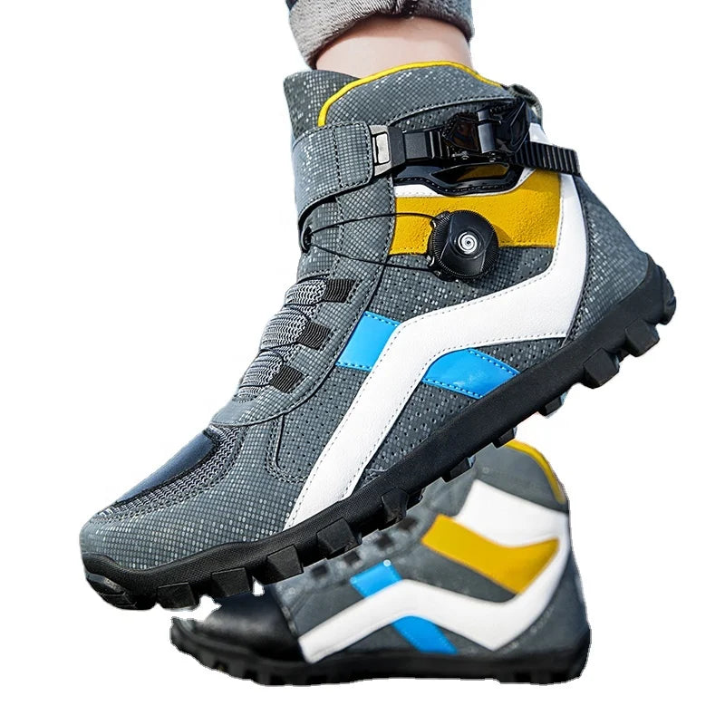 Men Sports Shoes Motorcycle Riding Breathable Boots Motocross Off-road Short Boots Racing Shoes Male Rider Motocross Equipment