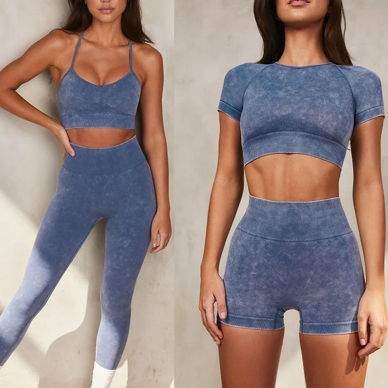 Custom Logo Women's Seamless Yoga Set Autumn Winter Sports Suit Long Sleeve Crop Top with High-Waist Leggings Fitness Gym Wear