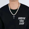 Creative Hip-hop Trend Pearl Necklace Light Luxury Niche Design Couple Sweater Chain Jewelry Cuban Chain Necklace