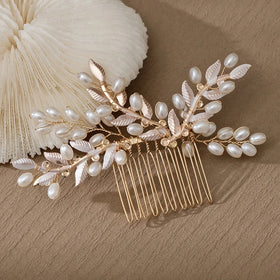 Fashion White Flower Hair Comb Bridal Handmade Polymer Clay Crystal Hair Comb Set Wedding Hair Jewelry