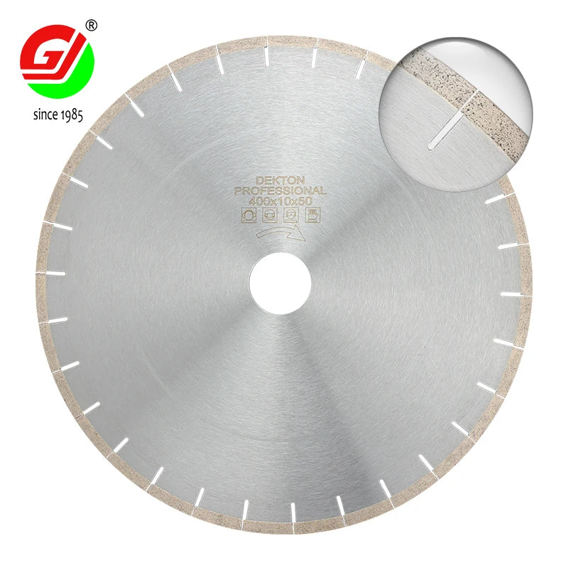 European Quality 400mm Hot Pressed Diamond Saw Blade Suitable for Professional Dekton Cutting of Microcrystalline Granite