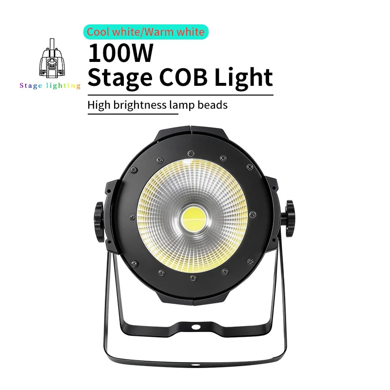 AICPOSE Wedding Party Event Lighting 100w Cob Led Par Light Dmx512 Cold Warm White Cob Led Par Light