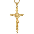 18K Gold Crucifix Pendant Stainless Steel Jesus Cross Charms Hiphops Men Christian Religious Jesus Pendant Necklace