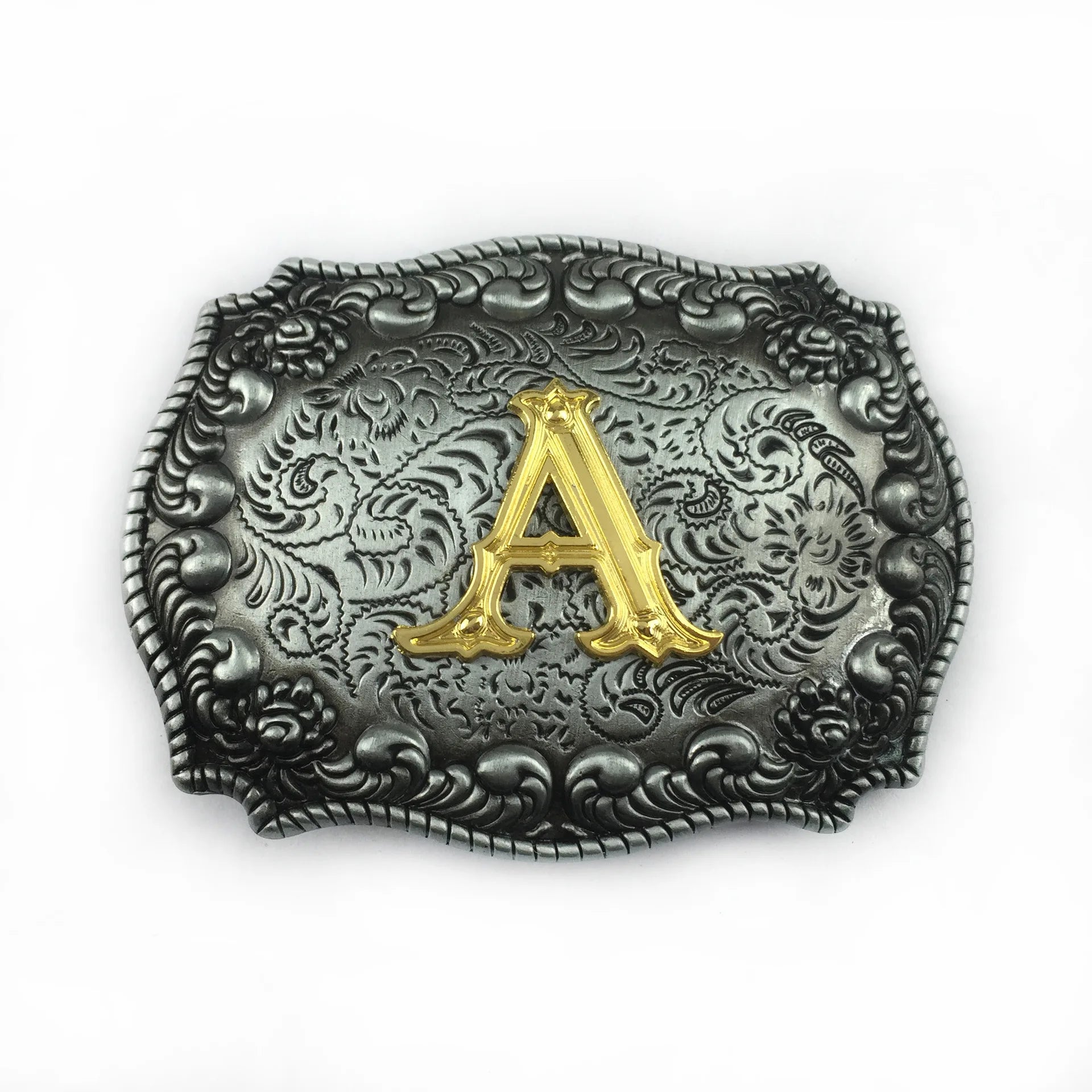 Custom 26 English Letters Western Cowboy Plate Buckle Vintage Alloy Gold/Silver Eco-Friendly Plating 35-40mm Belt Buckle Belts