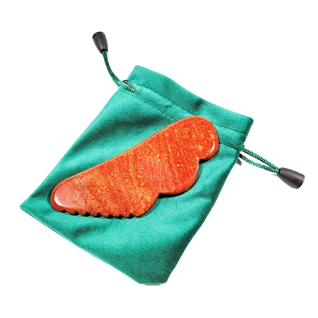 Huiying Good Wholesale Gua Sha Mookaite jasper Wing Massage Tool Stone Jagged Guastone