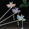 Chinese Style Hairpin Elegant Cloisonne Flower Hair Stick for Women Vintage Exquisite Hanfu Hair Accessory Girl Hair Pins