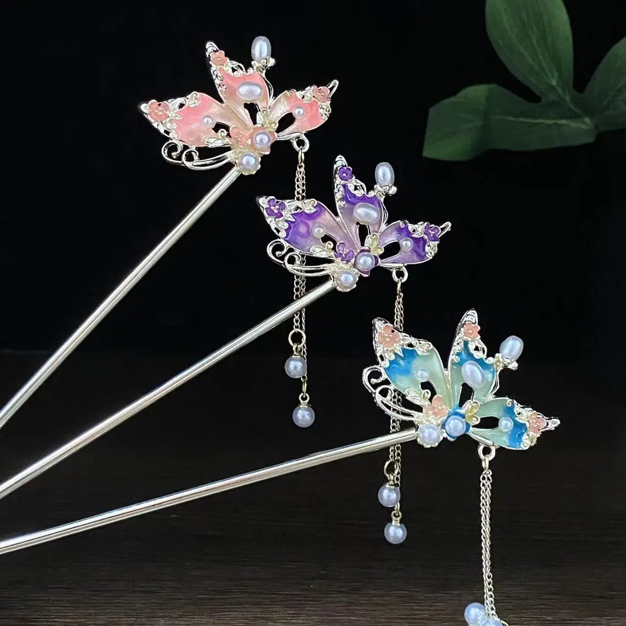 Chinese Style Hairpin Elegant Cloisonne Flower Hair Stick for Women Vintage Exquisite Hanfu Hair Accessory Girl Hair Pins