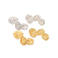 Hypoallergenic Stainless Steel 18K Gold Plated Vintage Embossed Petals French Stylish Stud Earrings for Women Designer
