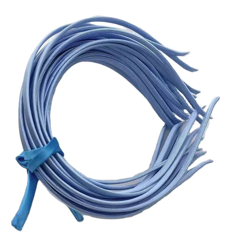 2021 Hot-selling Colorful Hair Band Solid Color Wrapped Satin Cloth Headband for Children DIY Hair Accessories