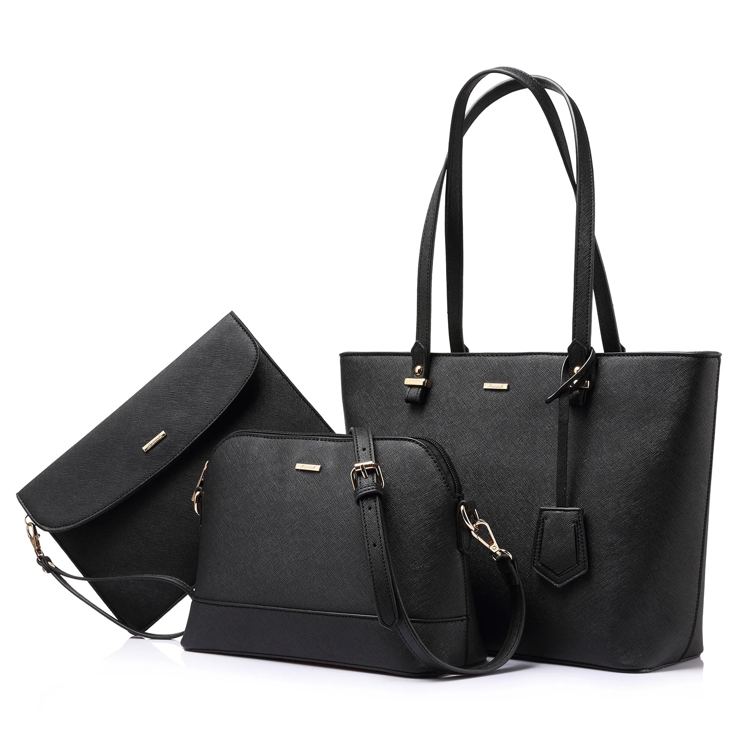 LOVEVOOK Wholesale 3pc Classic Tote Bags Set Messager Crossbody Shoulder Bags for Womens Girls Custom Luxury Purses and Handbags