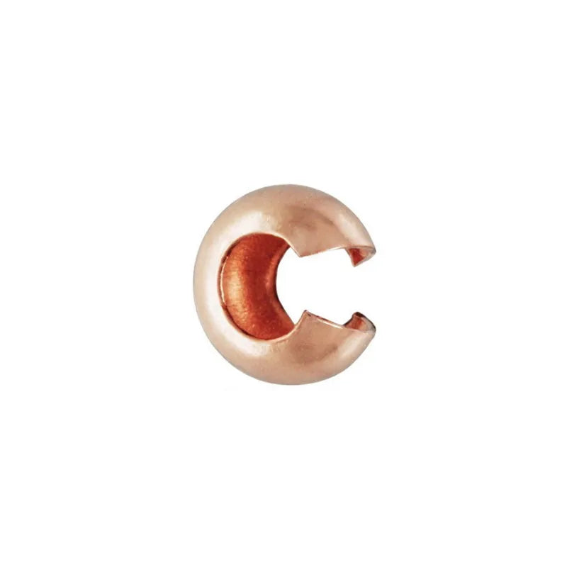 Hot Sale Rose Gold Filled Crimp Cover Bead for Jewelry Bracelet Necklace End Making