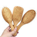 2026 Natural Organic Comb Customized logo Natural Bamboo Hair Brush Biofriendly airbag Hairbrush