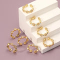 YWXS Fashion Women's 18k Gold Plated Copper Luxury Ring Dropping Oil Colorful Eyes Lucky Diamond Zircon Ring
